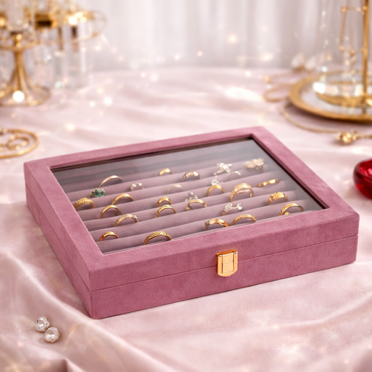 Premium Velvet Ring & Earings Organizer Box