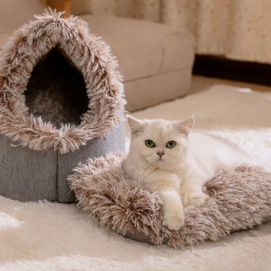 Premium Cat Cave Bed – Sleeping House For Pets (Gray)