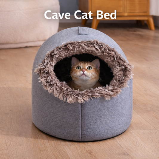 Premium Cat Cave Bed  – Sleeping House For Pets (Gray)